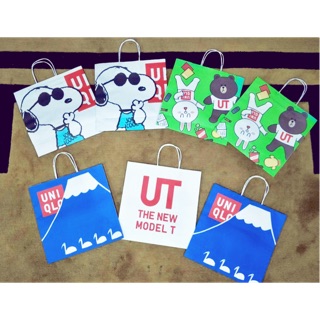 ถุง Uniqlo ลาย Line friend, Snoopy, Fuji