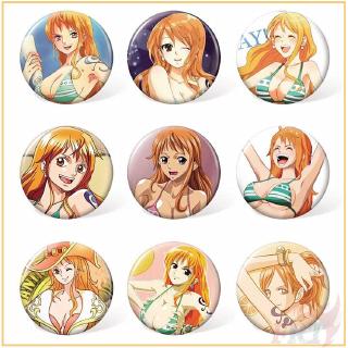 ☠ วันพีช Nami - เข็มกลัดคอสเพลย์อนิเมะ ☠ เข็มกลัด Pins 58 มม. 1 ชิ้น สําหรับกระเป๋าเป้สะพายหลัง (Nami Series: 9 Styles)