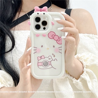 เคสโทรศัพท์มือถือ แบบนิ่ม ลายการ์ตูนเฮลโลคิตตี น่ารัก สําหรับ iPhone 14 13 12 11 Pro Max Xs Max Xr X 7 8 6 6s Plus