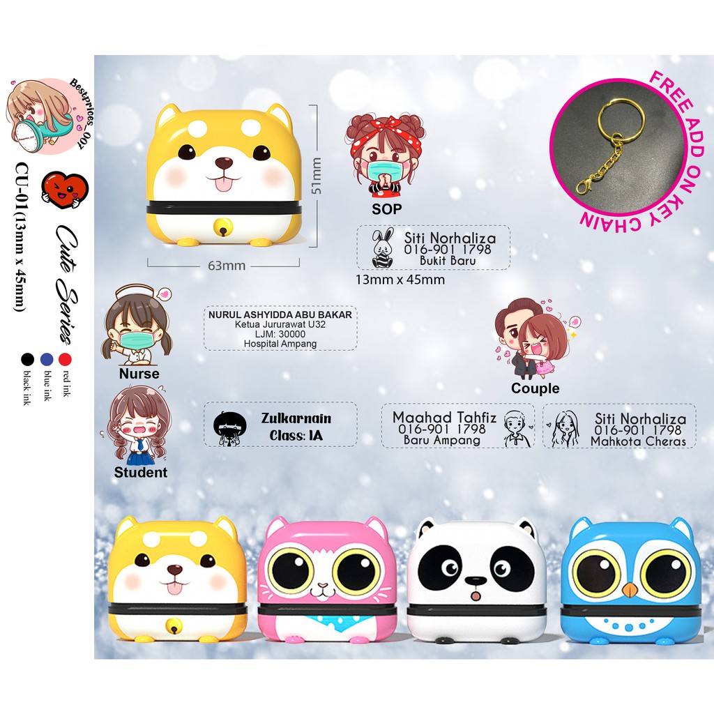 Name Stamp selfink/Name Cop หมึก endiri/Flash Stamp/ink di bawah( Signature Chop, Kids Chop, Name Ch