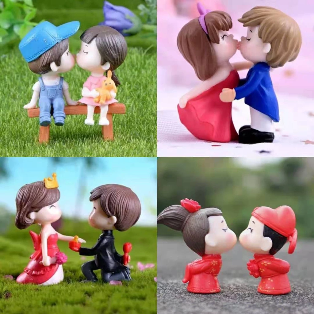 แบบจําลองคู่รักขนาดเล็กเครื่องประดับเดสก์ท็อปกระถางเครื่องประดับตุ๊กตาเครื่องประดับบ้านรถคู่แลกเปลี่ยนของขวัญ