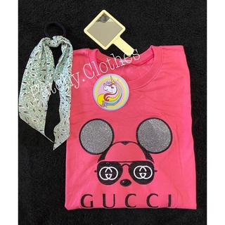 พร้อมส่ง !! เสื้อยืดคอกลม เสื้อยืด G U C C  มิกกี้