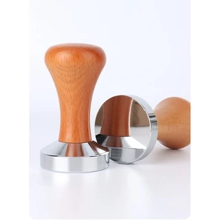 MAYA Coffee Tamper สแตนเลส 430 ก้านไม้แท้ สำหรับอัดกาแฟ espresso ขนาด 51/58mm มีสองสี (tamperที่มืออาชีพเลือกใช้) แทมเปอ
