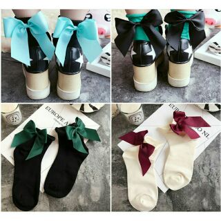 พร้อมส่ง...ถุงเท้าญี่ปุ่น bow socks cute ถุงเท้าโบว์