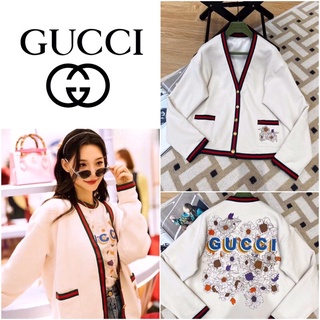 เสื้อคลุมแขนยาวคาดิแกน GUCCI LOVELIGHT COTTON CARDIGAN SS22