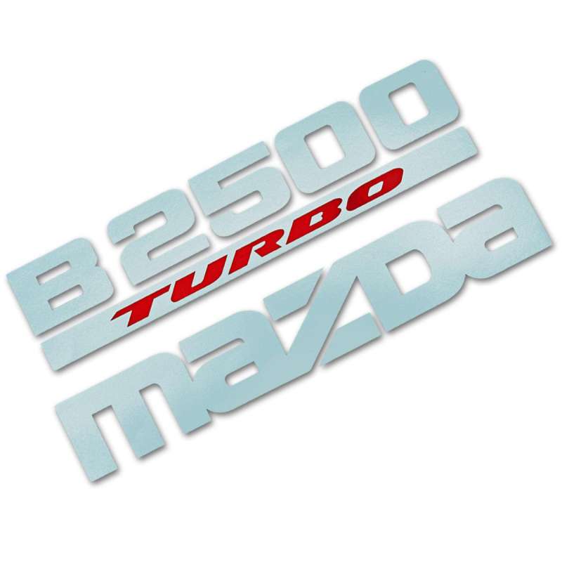 สติ๊กเกอร์ Sticker B2500 Turbo MAZDA สีเทา + แดง Size 27 x 10 CM.
