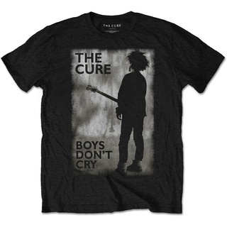 คอตต้อนคอกลมลดกระหน่ํา เสื้อยืดลําลอง แขนสั้น พิมพ์ลายวงร็อค The Cure Boys Dont Cry สีดํา สไตล์คลาสสิก สําหรับผู้ชาย O