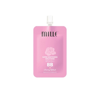 [Code VCM8HH] Mille บีบีครีมซองชมพู Super Whitening Gold Rose BB Cream 6g.