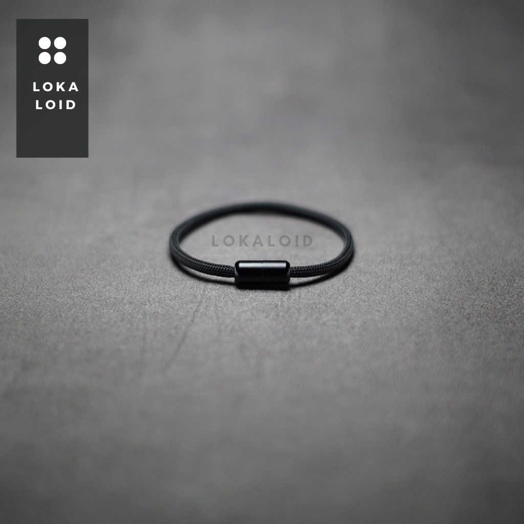 Premium Paracord Rope Bracelet Inline Aluminium Buckle Casual Simple Elegant Couple Bracelet Black Men Women Unisex by Lokaloid