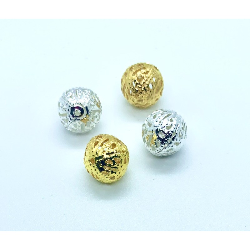 ตัวคั่นลูกปัด หิน โลหะสีเงิน สีทอง ถุงละ 5 เม็ด ขนาด 6/8/10 mm