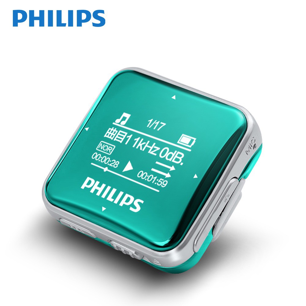 Philips Music MP3 Player 8GB Sports Clip Mini Lossless Fullsound Stereo Walkman Screen With FM Radio / Recording SA2208