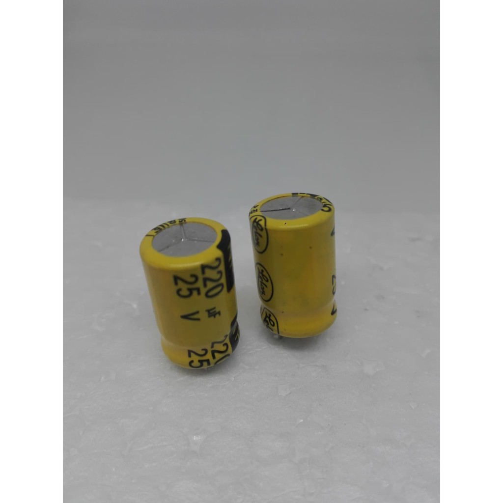 nonpolar capacitor 220uF 25V แพ็คละ5ตัว