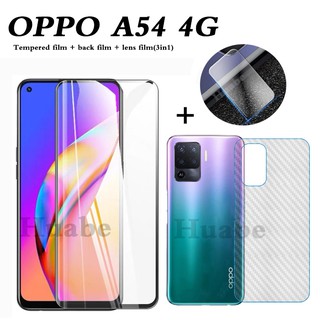 OPPO Reno6 Z 5g  ฟิล์มกระจกนิรภัย + 3 D คาร์บอนไฟเบอร์สําหรับ Oppo A54 4 G A74 A94 4 G