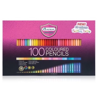 สีไม้ด้ามยาว หัวเดียว Master Art 100 สี รุ่นใหม่ ดินสอสี มาสเตอร์อาร์ต