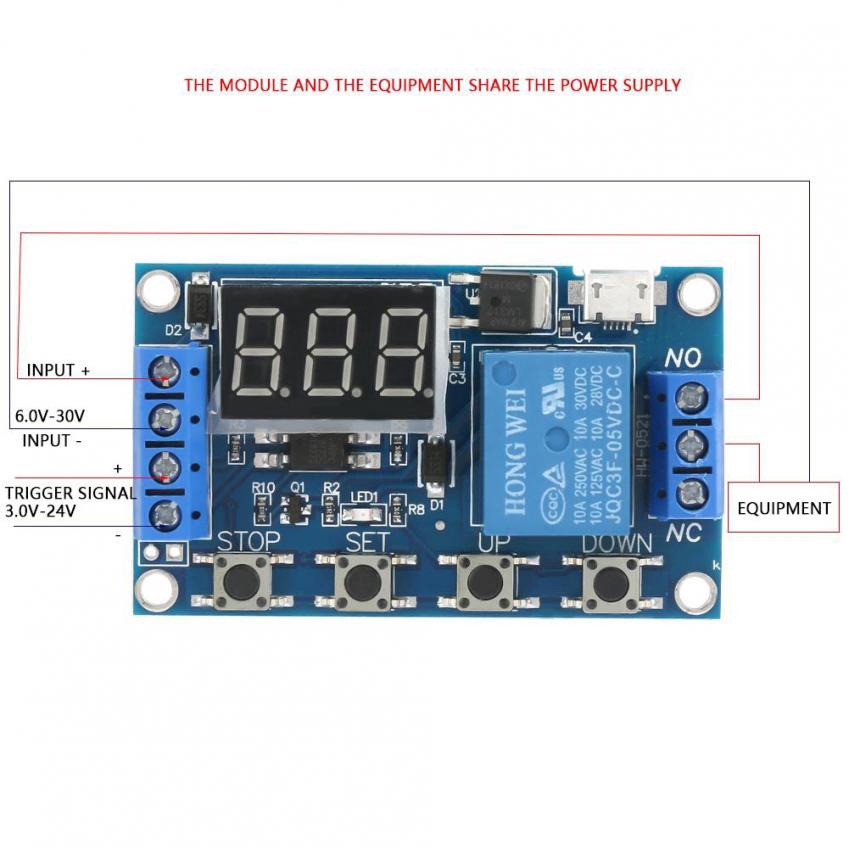 【Ready】Display Module Trigger On/Off Switch Relay Delay 5-30V Cycle LED ...