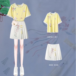 ปรับปรุงเครื่องแต่งกาย 👗 แบบ​ ชุดจีน​โบราณ​ ชุดจีนย้อนยุค กี่เพ้า กระโปรงสั้นCosplay (ชุดสองชิ้น)