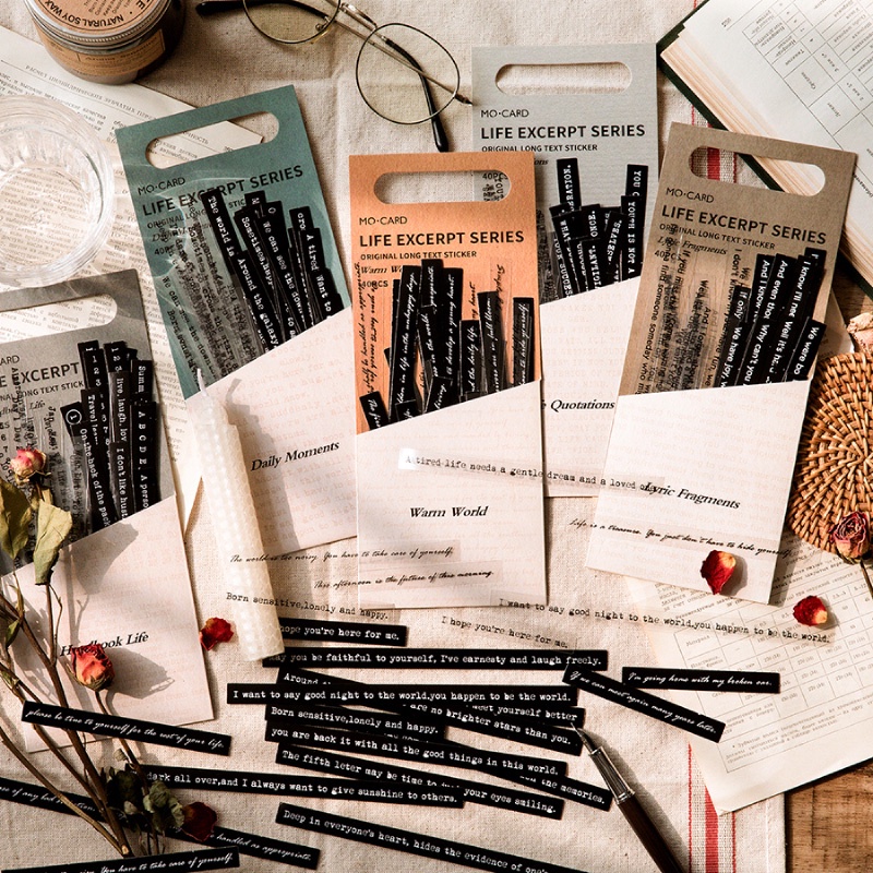 40 ชิ้น Junk Journal Senment สติกเกอร์สําหรับ Scrapbooking การ์ดทํา Junk Bullet Journaling โครงการ D