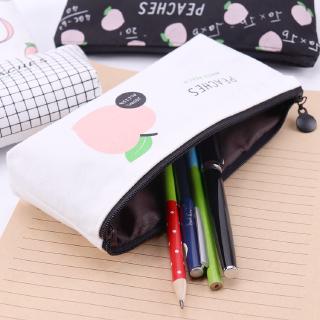 Cute Pencil case พีชน่ารัก ความจุขนาดใหญ่ กระเป๋าดินสอ กล่องดินสอ ซิปใหญ่