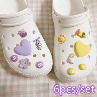 อุปกรณ์เสริมรองเท้า Crocs Jibbitz Charm Macaron Heart 6 ชิ้น ต่อชุด