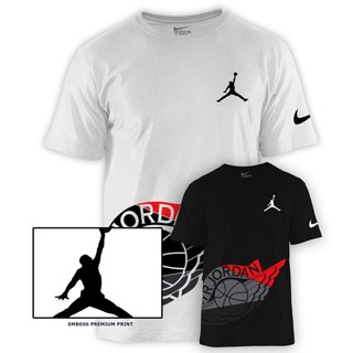 เสื้อผู้ชายเท่ - NIKE Jordan เสื้อกีฬาแขนสั้นแขนสั้นแฟชั่นผู้ชาย (ขาวดํา)