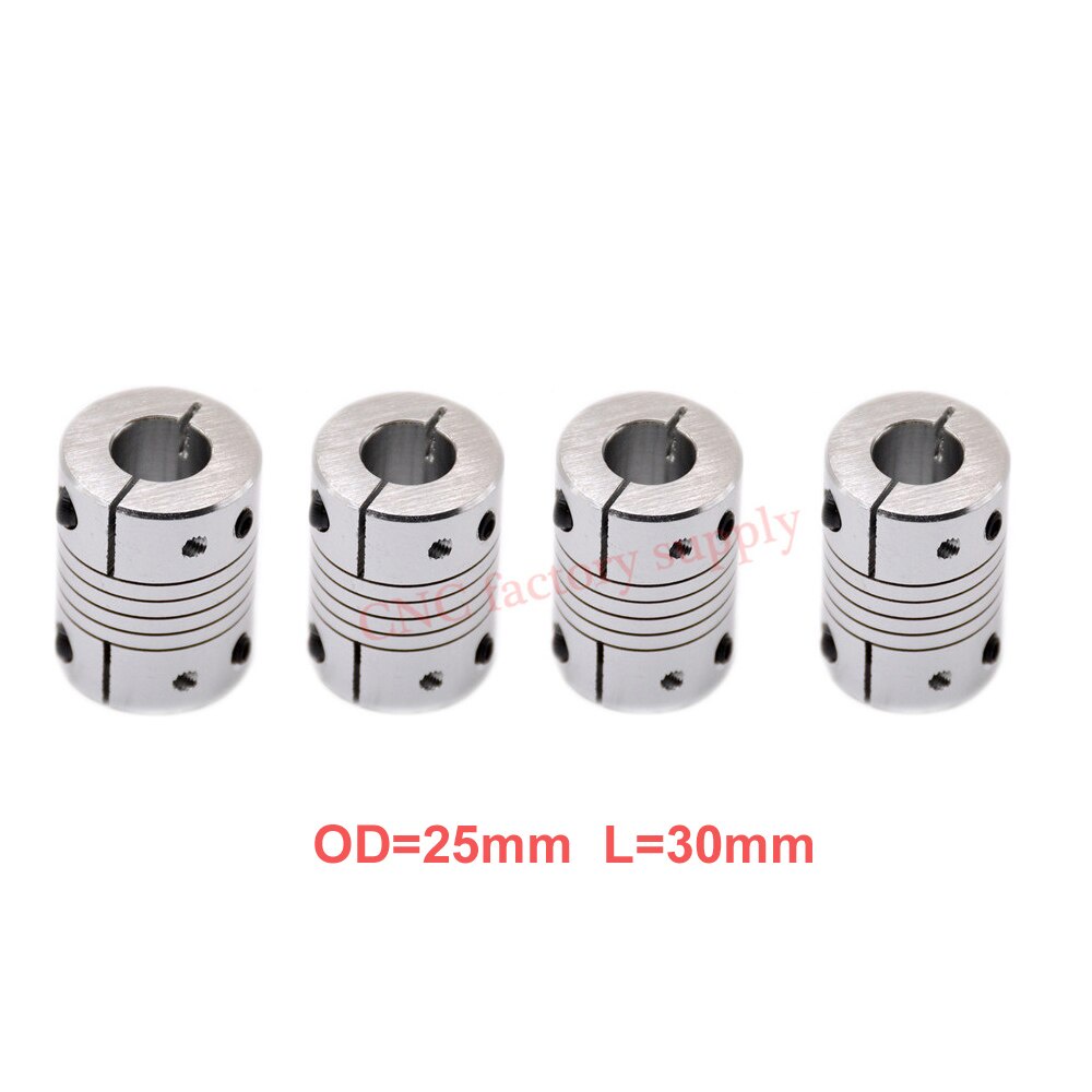 ข้อต่อเพลามอเตอร์ CNC D25L30 OD 25x30 มม. 5/6/6.35/8/10/12 มม. 1 ชิ้น