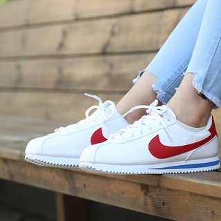 (ของแท้ 💯%)🔥รองเท้า Nike Cortez Premium Leather White Red Blue (รุ่นยอดนิยมสุดฮอต)🔥