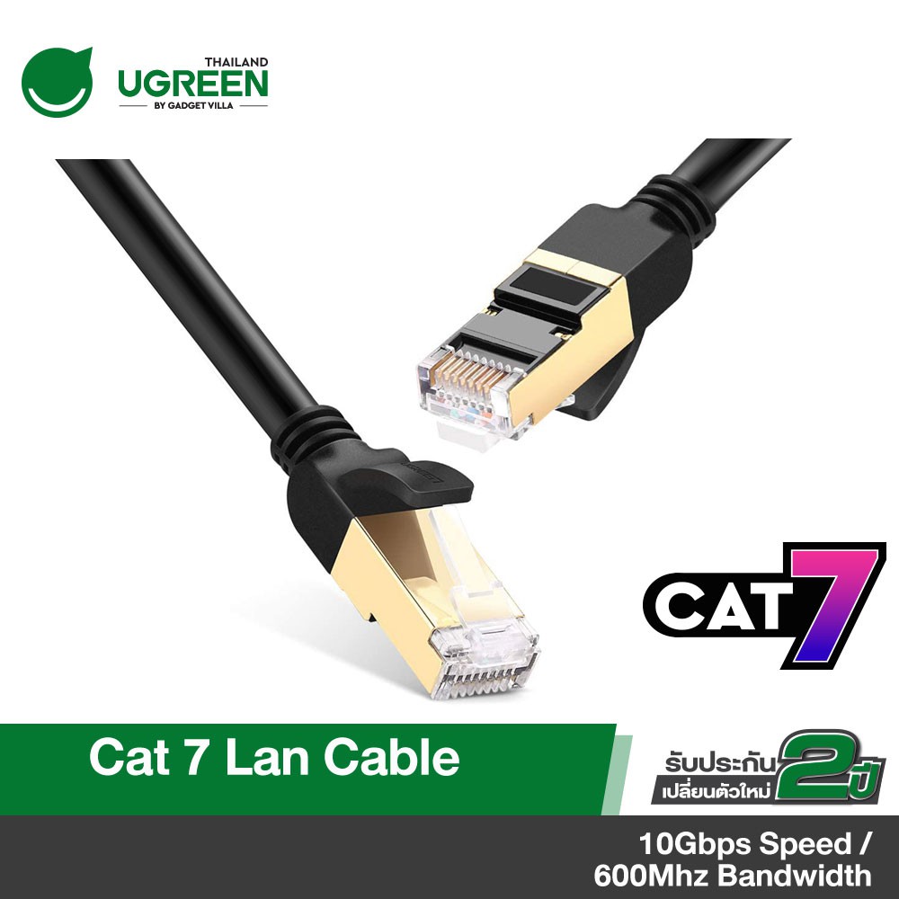 UGREEN รุ่น NW107 สายแลน Cat 7 Ethernet Patch Cable Gigabit RJ45 Network Wire Lan Cable Plug Connector ยาว 1-8 M for Mac, Computer, PC, Router, Modem, Printer, XBOX, PS4, PS3, PSP