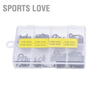 Sports Love ชุดแหวนเซรามิกและคันเบ็ดตกปลาสแตนเลส 80 ชิ้น