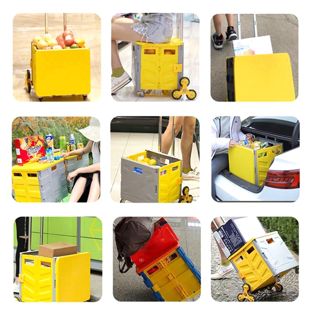 【only】Folding Cart Heavy Duty Crate Handcart with 8 Wheels Portable ...