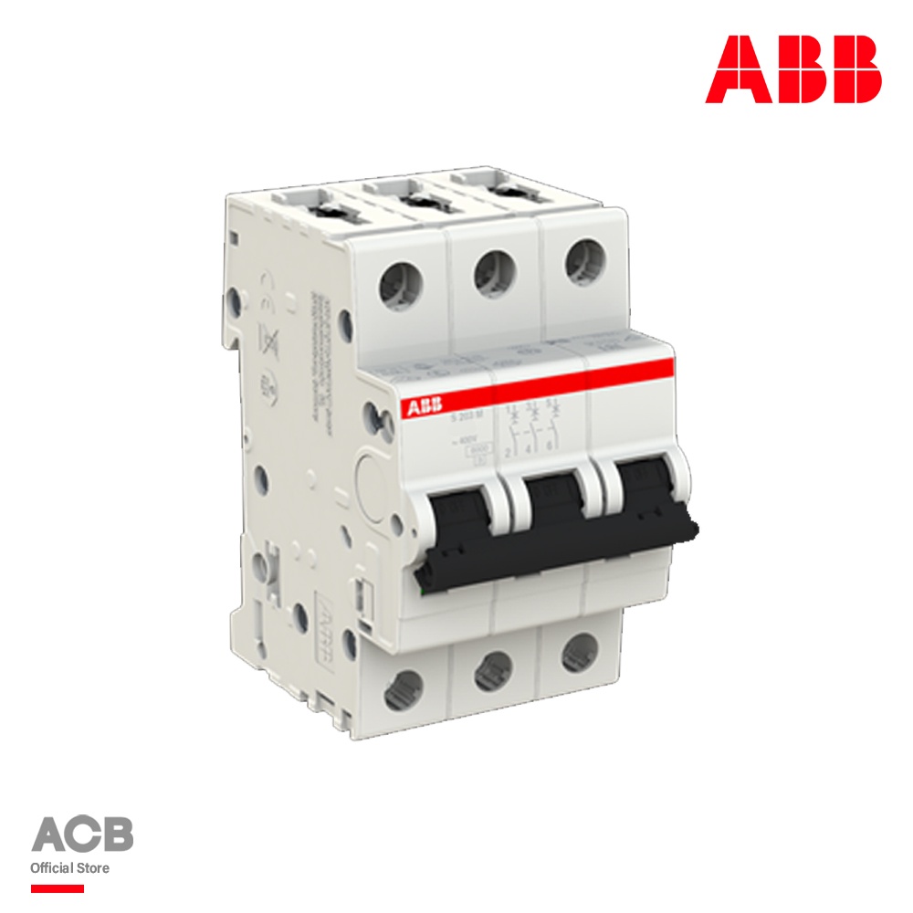 ABB - S203M-C40 เมนเซอร์กิตเบรกเกอร์ 40 แอมป์ 3 โพล 10 kA (IEC 60898-1 ...