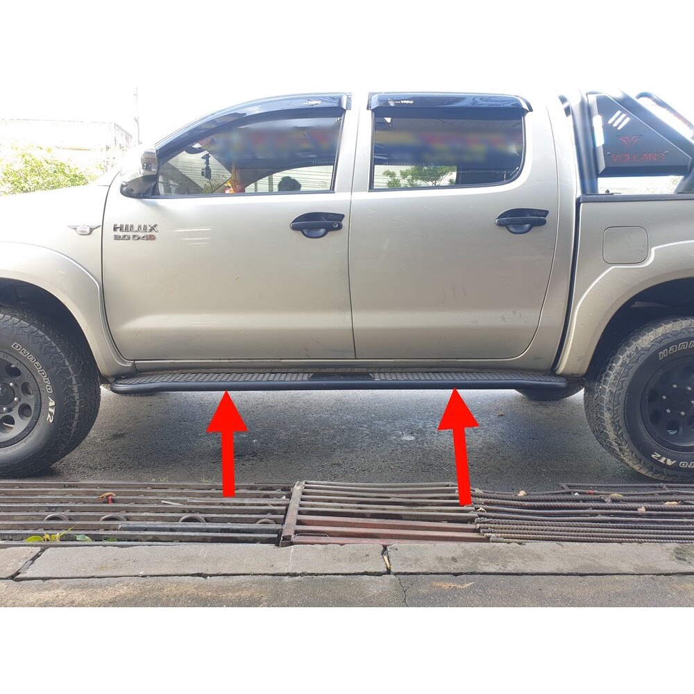 บันไดข้างออฟโรดวีโก้ ทุกรุ่น 2004-2014  v2 ยาว 210cm กว้างพิเศษขนาด 7 นิ้วบันไดข้างตะแกรงเหล็ก Vigo 