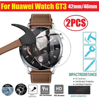 2PCS ฟิล์ม Huawei Watch GT 3 Screen Protector Huawei Watch GT Runner / Huawei GT3 pro 43mm 46mm Tempered Glass Huawei watch GT 3 46mm 42mm 9H tempered film High definition clear GT3 Screen Protector ฟิล์ม Huawei GT3Pro