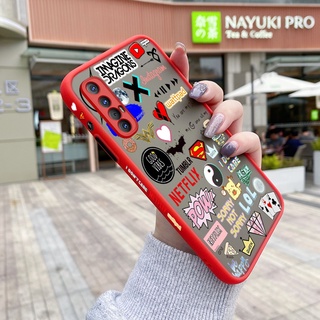 เคสโทรศัพท์มือถือแบบแข็ง ใส ขอบสี่เหลี่ยม ลายแบรนด์ สําหรับ OPPO Reno 3 Pro 4G Reno 3 Pro 5G