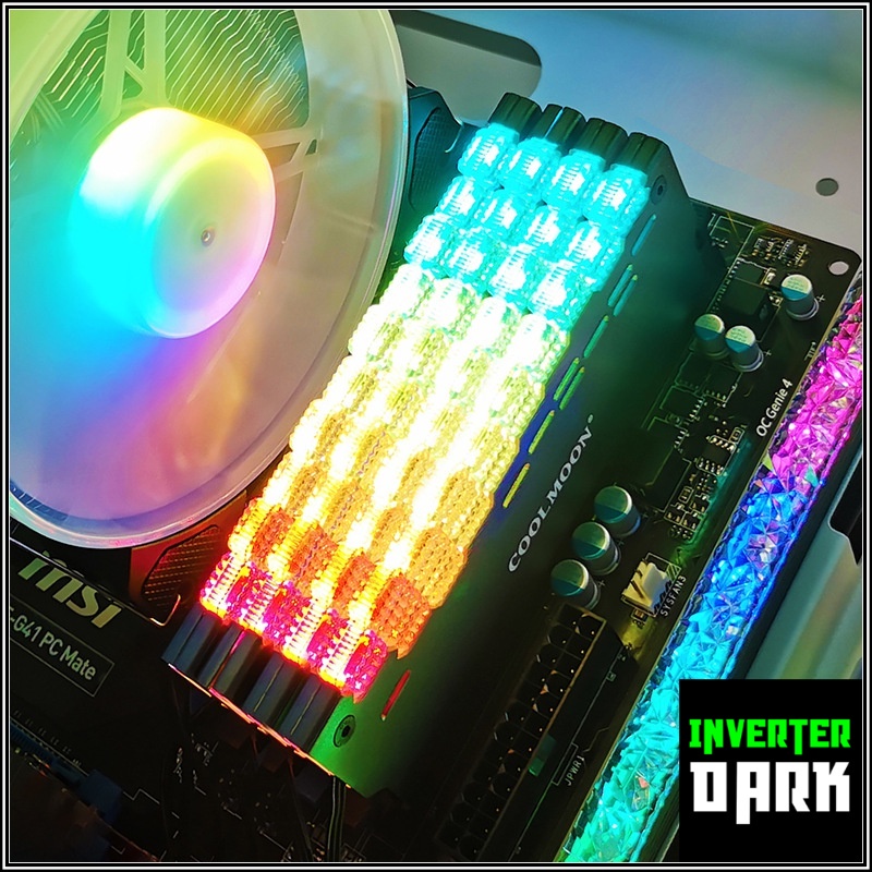 ซิ้งแรม แต่งคอม ฮีตซิ้ง  heatsink พร้อมไฟ ARGB สายต่อแบบ 3PIN 5V ARGB (เหมาะสำหรับใช้กับกล่องคอนโทรล