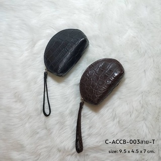 Prang Crocodile Leather Coin Purse กระเป๋าใส่เหรียญ หนังจระเข้แท้ 100% C-ACCB-003สาย-T