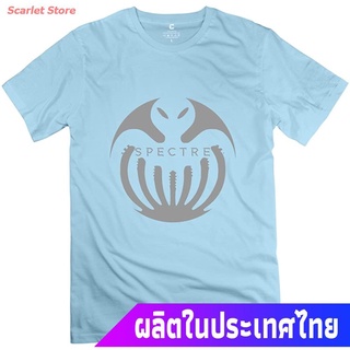 Scarlet Store เสื้อยืดเจมส์บอนด์เสื้อยืดยอดนิยม HX-Kingdom Mens Cute Tee - Spectre James Bond 007 Logo SkyBlue Size XL