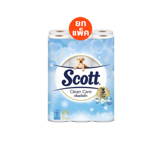 สก๊อตต์ คลีนแคร์ กระดาษชำระ กลิ่นแป้งเด็ก หนา 3ชั้น ขนาด 24 ม้วน SCOTT CLEAN CARE Baby Powder Tissue 3 Ply 24 Rolls