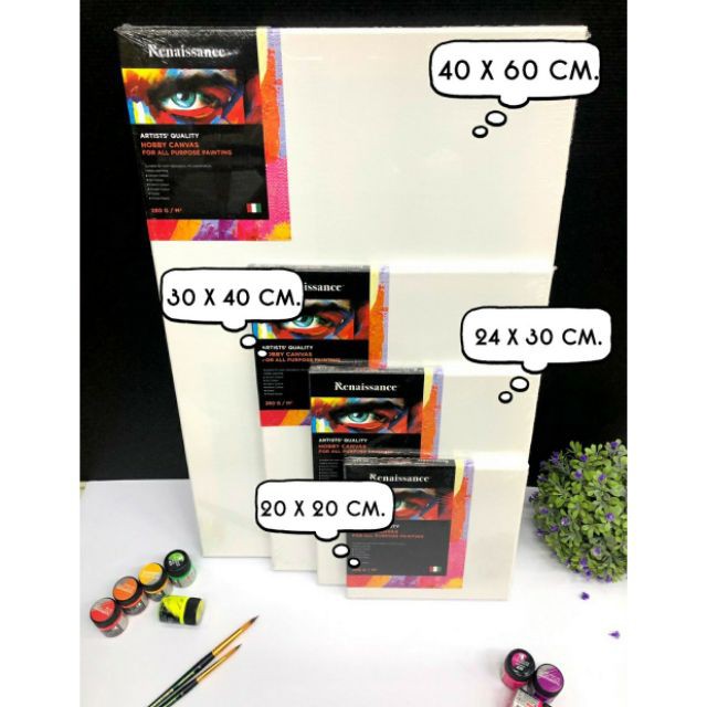 Renaissance เฟรมผ้าใบ เฟรมวาดรูป เฟรมผ้าใบสำเร็จรูป Canvas เรนาซองค์ รุ่น HOBBY หนา 280g/m^2  ขนาดใหญ่
