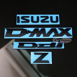 All New Isuzu D-MAX Ddi Z 2020 ชุด 4 ชิ้น ป้ายโลโก้ ตัวนูน ISUZU D-MAX Ddi 2020 2021 2022 ติดท้ายรถกระบะ สีดำด้าน