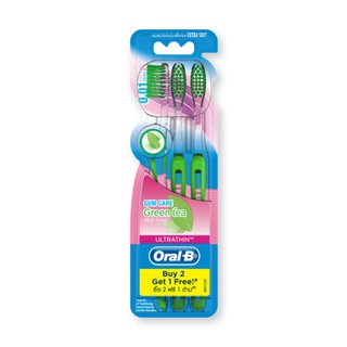 ว๊าว🍟 ออรัล-บี แปรงสีฟัน รุ่นอินดิเคเตอร์ กรีนที แพ็ค 3 ด้าม Oral-B Indicator Greentea Toothbrush x 3