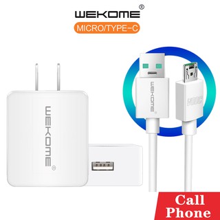 🔥 หัวชาร์จ + สายชาร์จ WEKOME Charger USB อแดปเตอร์ (Adapter) 5V2A รองรับ USB Micro,USB TypeC