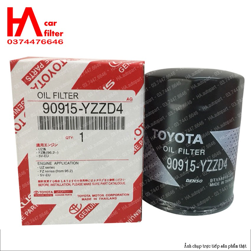 กรองน้ํามันเครื่อง (กรองน้ํามัน) สําหรับ Innova, Fortuner, Hilux ทุกรุ่น รหัส 90915-YZZD4 (TOT)