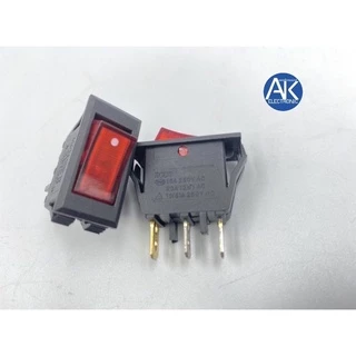 สวิทซ์ สวิทซ์ SW กระดกไฟ AC220V มีไฟ สีแดง 3 ขา เปิด/ปิด (ON/OFF)