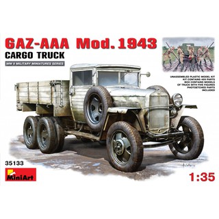 โมเดลรถบรรทุกทหาร MiniArt 1/35 MI35133 Gaz-MM Mod. 1943 Cargo Truck