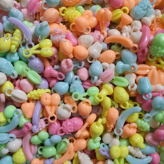 ลูกปัด จี้พลาสติก mix fruit คละสีพาสเทล 20 กรัม