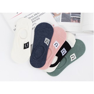 🚚พร้อมส่ง 🧦ถุงเท้าข้อเว้า ข้อต่ำ รูปยิ้มน่ารักๆ ผ้านุ่ม ใส่สบาย เก็บเงินปลายทางได้‼