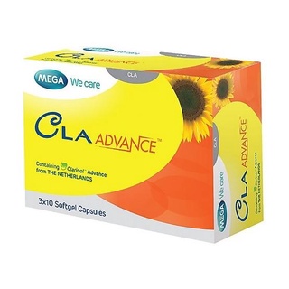 Mega We Care Cla Advance เมก้า วีแคร์ น้ำมันเมล็ดทานตะวัน เผาผลาญไขมัน ให้หุ่นเพรียวกระชับ ขนาด 30 เม็ด 12336