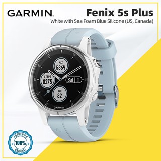 Garmin Fenix 5s Plus White with Sea Foam Blue Silicone (US, Canada)