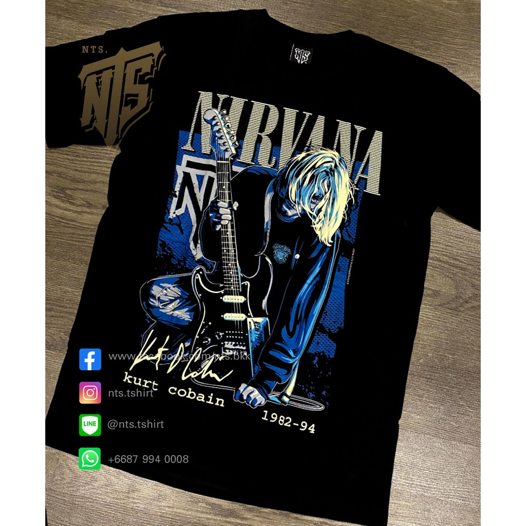 NTS​ 96 Nirvana เสื้อยืด ลายวงดนตรี ซิลค์สกรีน ผ้าคอตตอนหนานุ่ม ไม่หดไม่ย้วย สีดำ S M L XL XXL