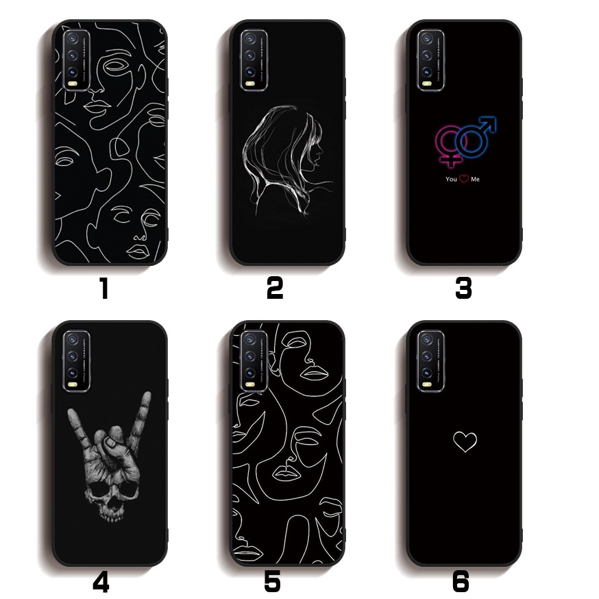 เคสโทรศัพท์มือถือซิลิโคน Tpu แบบนิ่มสีดําป้องกันรอยสําหรับ Vivo V2040 V2021 V2020 V2022 V2026 V2043 V2027 V2029